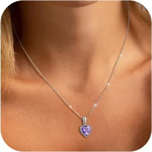 Gold Necklace for Women - 18K Gold Plated Birthstone Necklace Diamond Necklaces Mothers Dainty Gold Pendant Necklaces Birthday Gifts for Women Jewelry