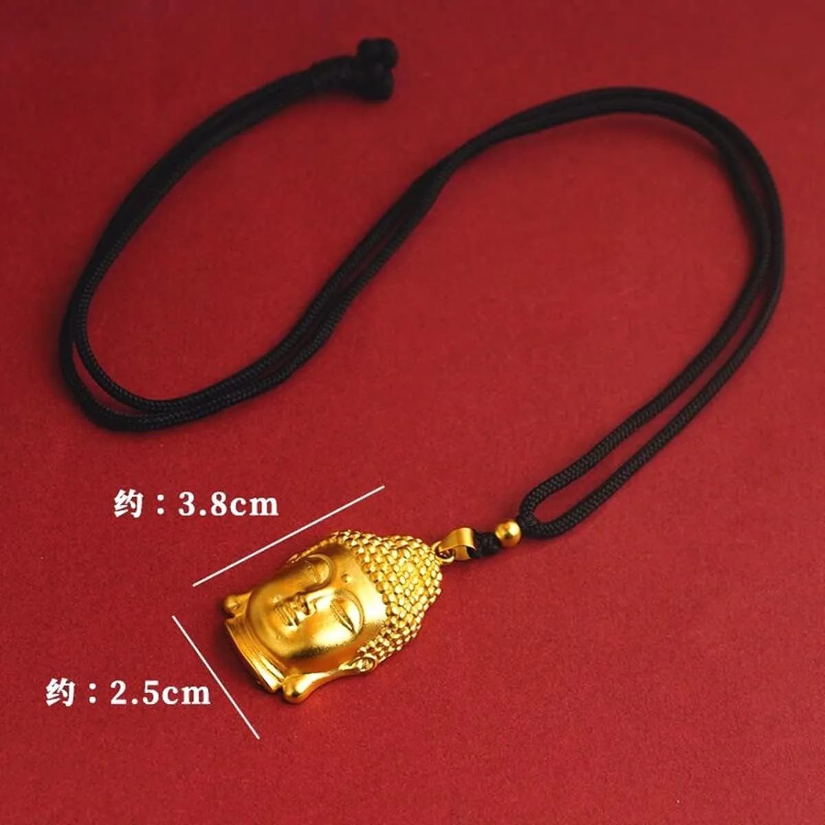 Golden Bless All ?? 18k Real Gold Plating 3D Buddha Pendant Necklace Double-Faced Carve Lucky Style Jewelry