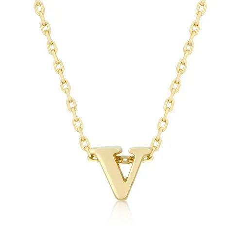 Golden Initial V Pendant