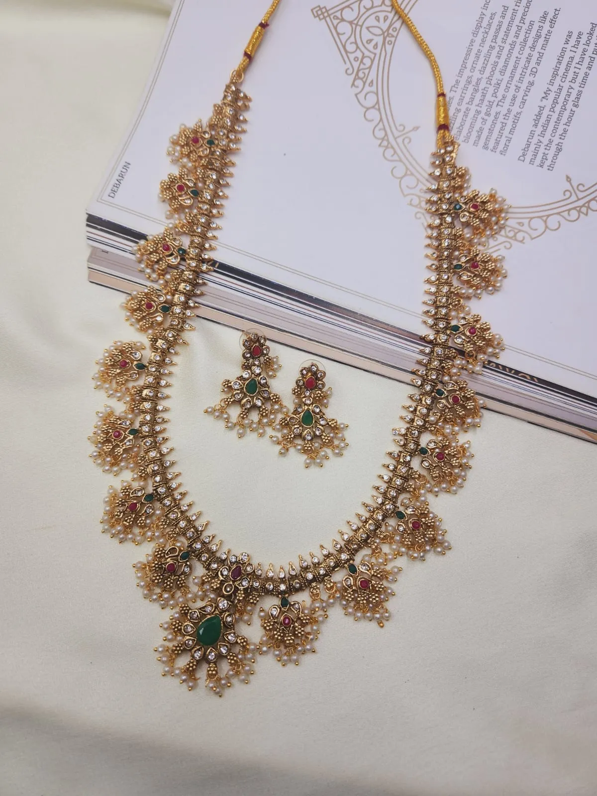 Gota Pusalu Temple Set with Earrings