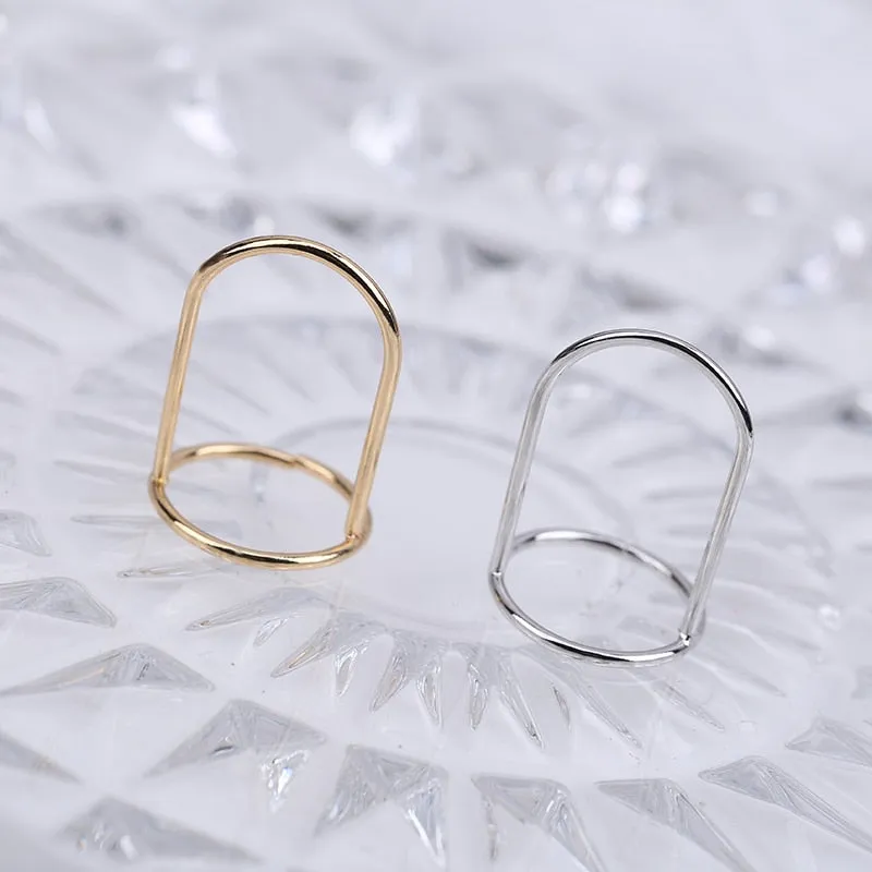 Gothic Metal Line Thin Nail Rings Daily Fingertip Protective Cover Trendy Ring
