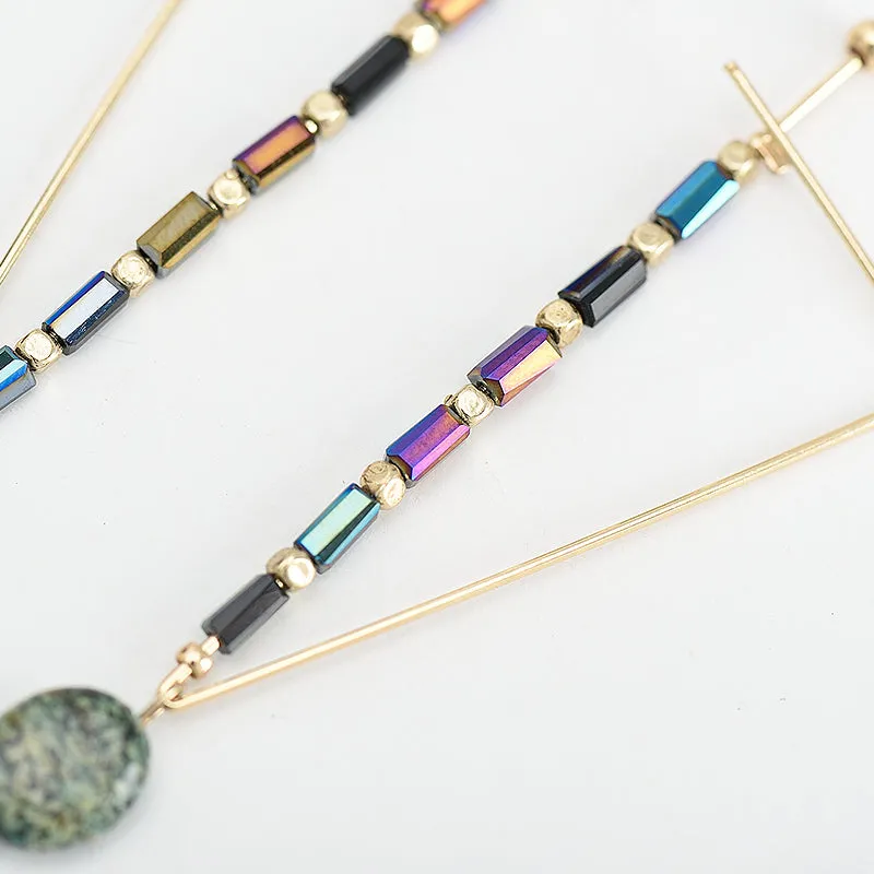Green Natural Stone Drop Earrings