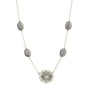 Grey Moonstone Necklace 2518 by Michelle Pressler Jewelry