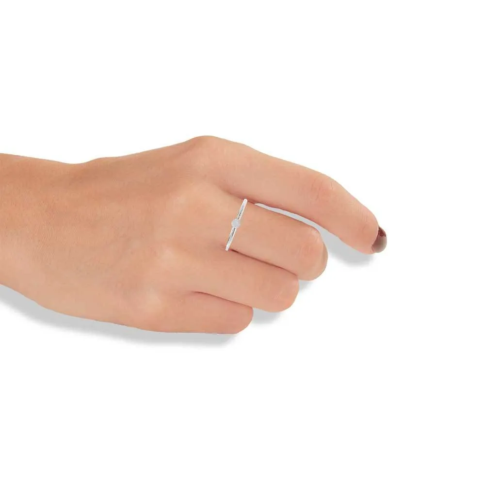 Handmade Silver Thin Ring With a Small Disk