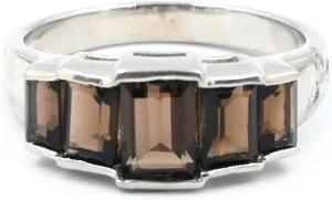 Handmade Smoky Quartz Silver Ring, Solid 925 Sterling Ring, Natural Smoky Quartz Gemstone Ring For Women, Minimal Ring For Her Birthday Gift Jewelry