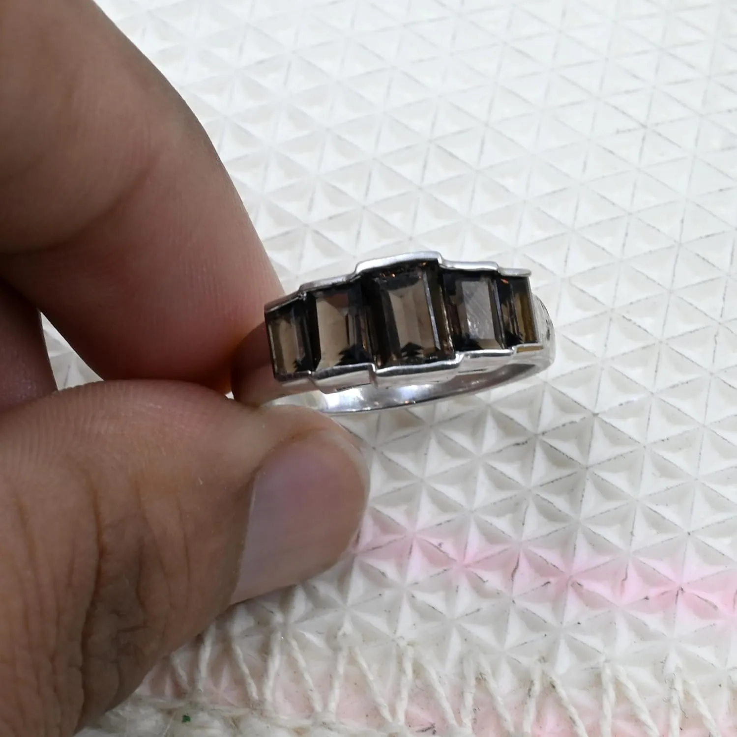Handmade Smoky Quartz Silver Ring, Solid 925 Sterling Ring, Natural Smoky Quartz Gemstone Ring For Women, Minimal Ring For Her Birthday Gift Jewelry