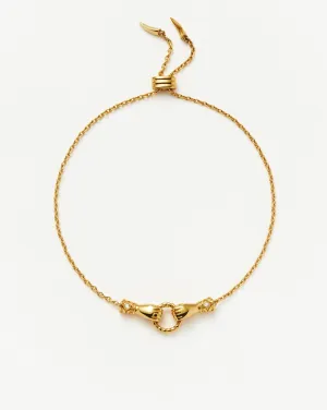 Harris Reed In Good Hands Slider Bracelet | 18k Gold Plated/Cubic Zirconia & Black Onyx