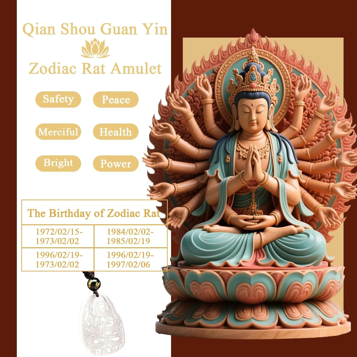Healthy Pregnancy Gifts for Expecting Mom,Natural Jade Stone Buddha Talisman Necklace Pendant,Hope Spiritual Necklaces for Women, First Time Mom Gifts,Chinese Protection Necklace for Women