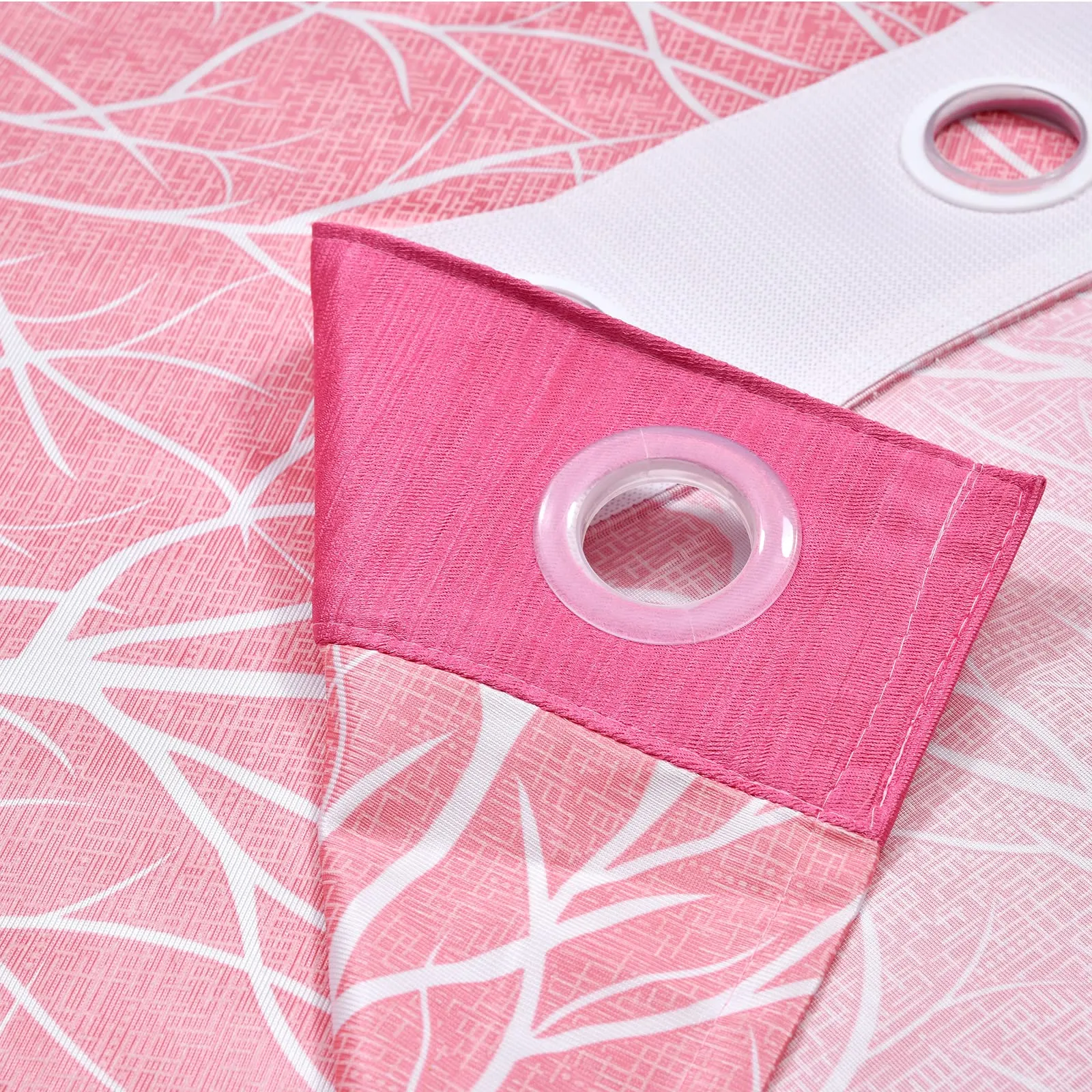 Heart Home Tree Printed Home Décor Door Curtain with 8 Eyelet, 7 Feet (Pink)-HS43HEARTH25582