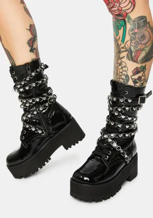 Heart Stealer Strapped Combat Boots