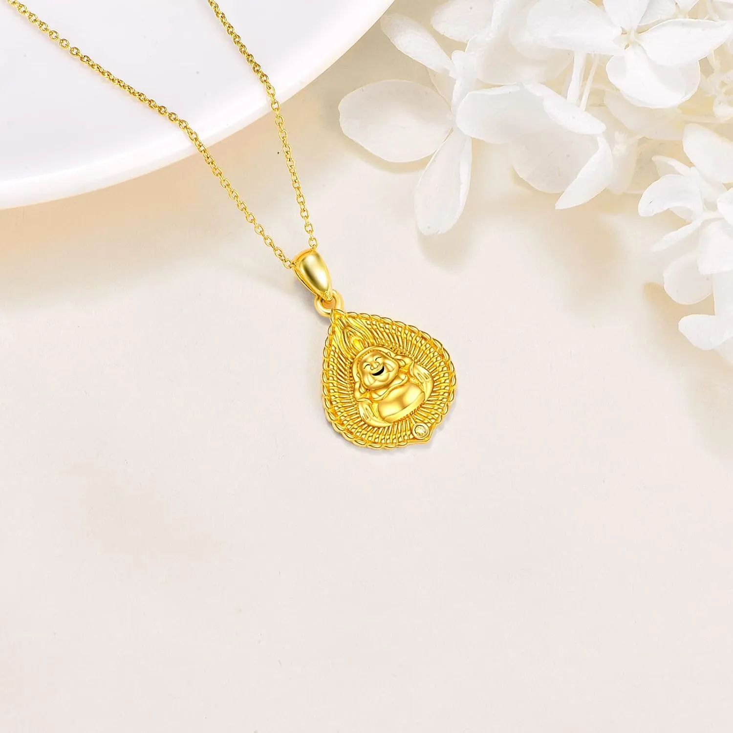 Hebrew Chai/Hekate Triple Moon Goddess/Lighthouse/Buddha/Feather/Celtic Clover Necklace Sterling Silver Chai Life Jewish Christian Jewelry Gifts for Women Girls