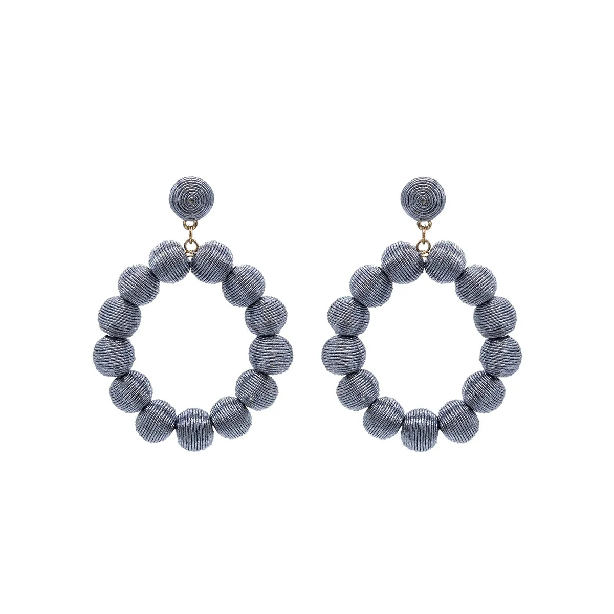 Hematite Woven Oval Earrings