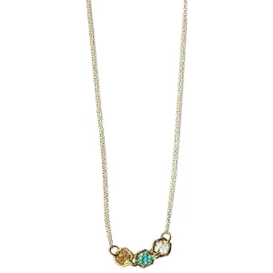 Hexagon Necklace 4923 with Multicolored Tourmaline and Opal by Michelle Pressler Jewelry