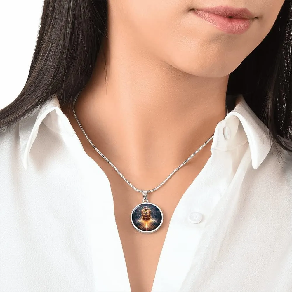 Hilis Jewelry Buddha Necklace For Women or Men, Spiritual Jewelry, Protection Personalized Lucky Gifts, Engraved Pendant Charm Gold or Silver