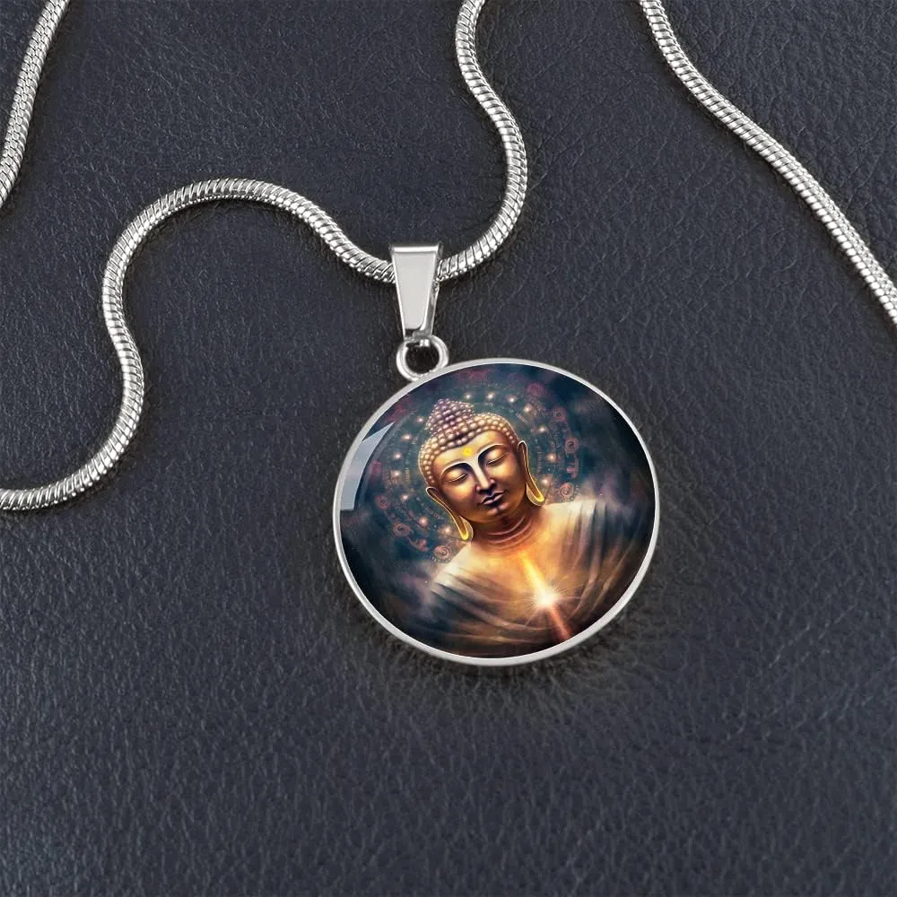 Hilis Jewelry Buddha Necklace For Women or Men, Spiritual Jewelry, Protection Personalized Lucky Gifts, Engraved Pendant Charm Gold or Silver