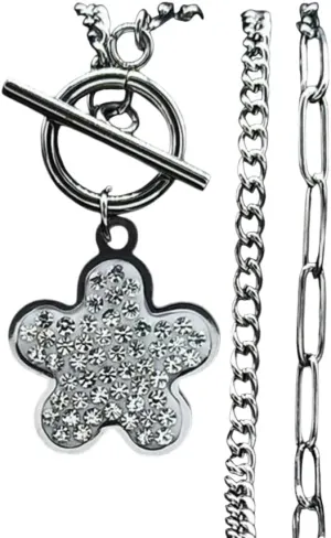 Hip Hop Stainless Steel Flower Choker Necklaces Women Silver Color Small Chain Necklaces Jewelry Collares De PTPNU0928