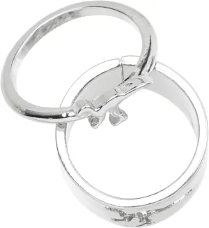 Homoyoyo 2pcs Matching Couples Ring Set Engagement Wedding Jewelry Dinosaur Open Band for Women