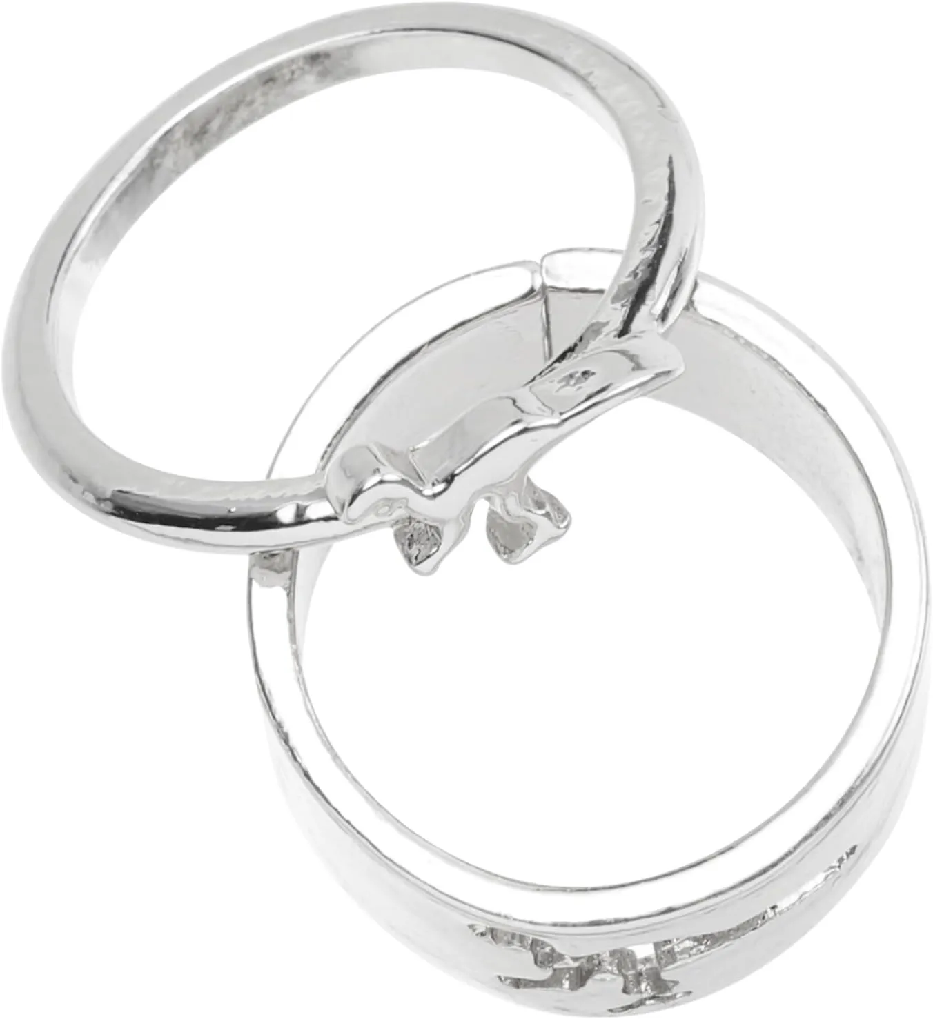 Homoyoyo 2pcs Matching Couples Ring Set Engagement Wedding Jewelry Dinosaur Open Band for Women