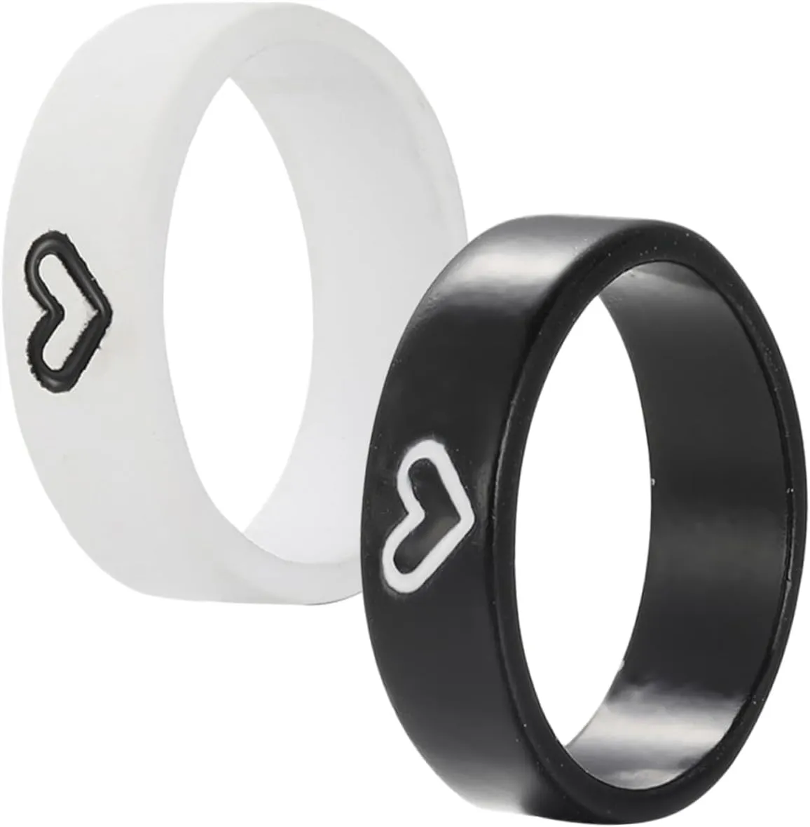 Homoyoyo Couples Rings Set Matching Heart Promise Rings Wedding Bands Perfect Present for Couples