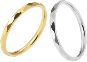 Homoyoyo Elegant Decorative Couples Ring Titanium Steel Double Finger Ring for Lovers