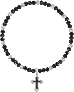 Ice Baseball Necklaces for Men Cross Pendant Necklaces Rhinestone Baseball Bead Necklace Bling Baseball Choker Necklace Discoball Necklace for Baseball Team Jewelry