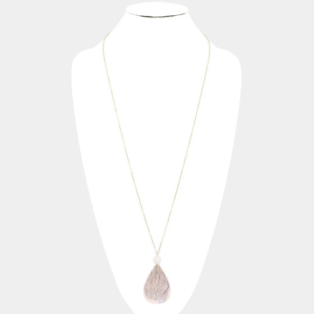 iLLASPARKZ Glittered Teardrop Pendant Long Necklace
