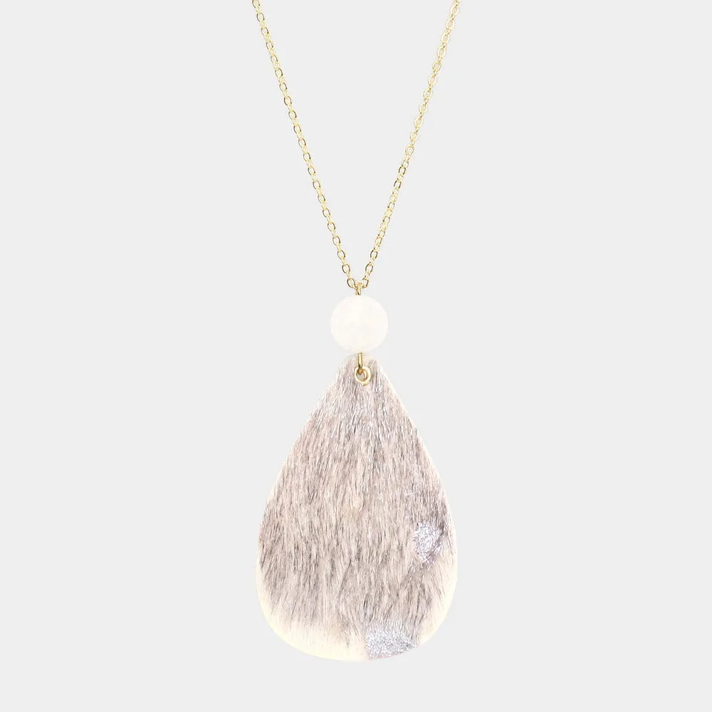 iLLASPARKZ Glittered Teardrop Pendant Long Necklace