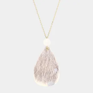 iLLASPARKZ Glittered Teardrop Pendant Long Necklace