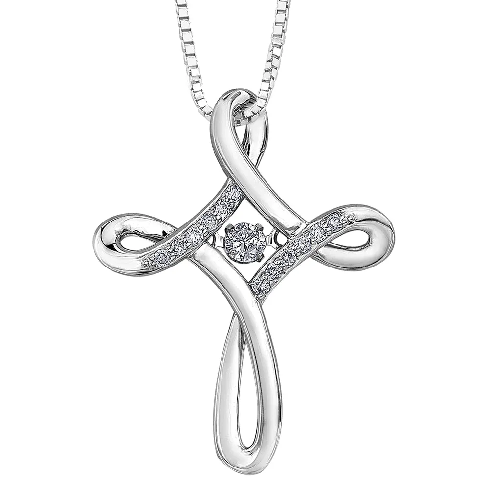 Infinity Cross Diamond Pulse Pendant