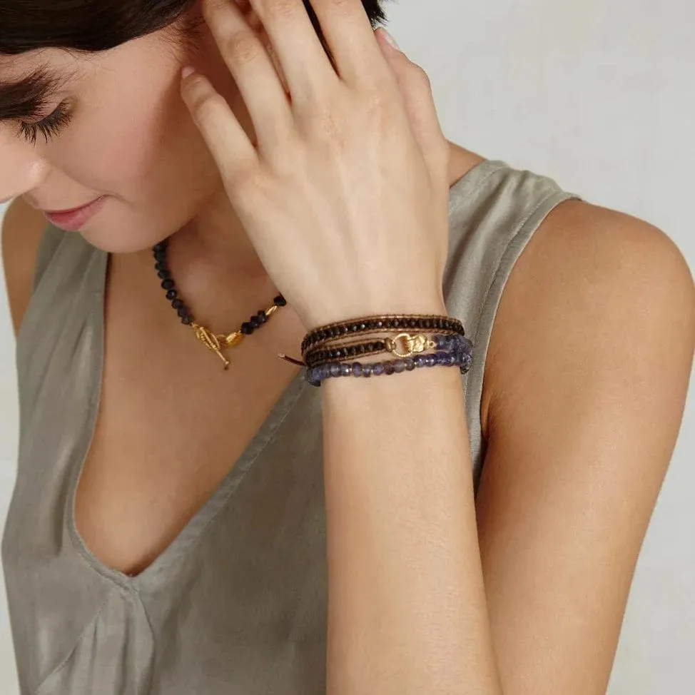 Iolite Mix Mano Triple Wrap Bracelet