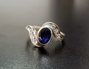 Iolite Ring - Purple Promise Ring - Classy Vintage Ring