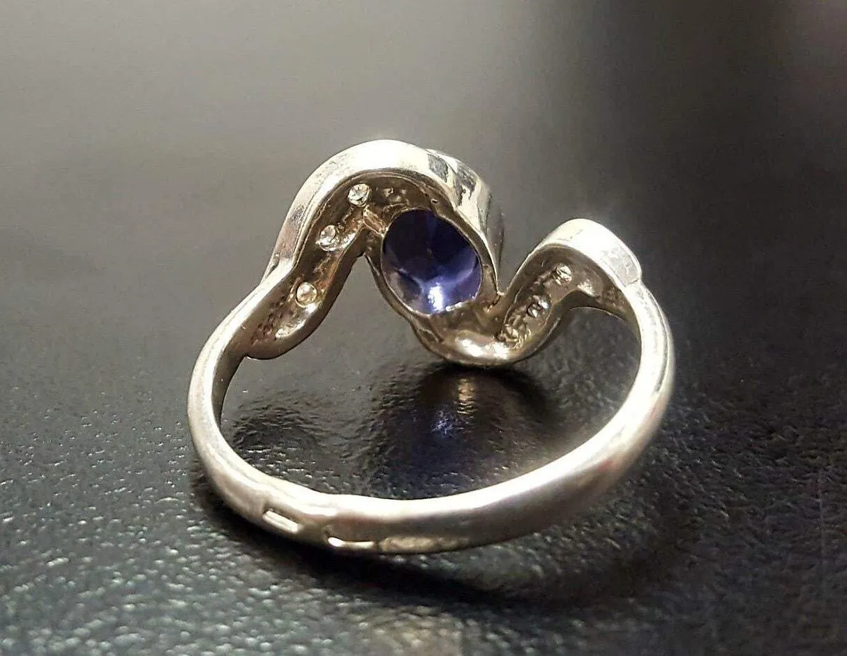Iolite Ring - Purple Promise Ring - Classy Vintage Ring