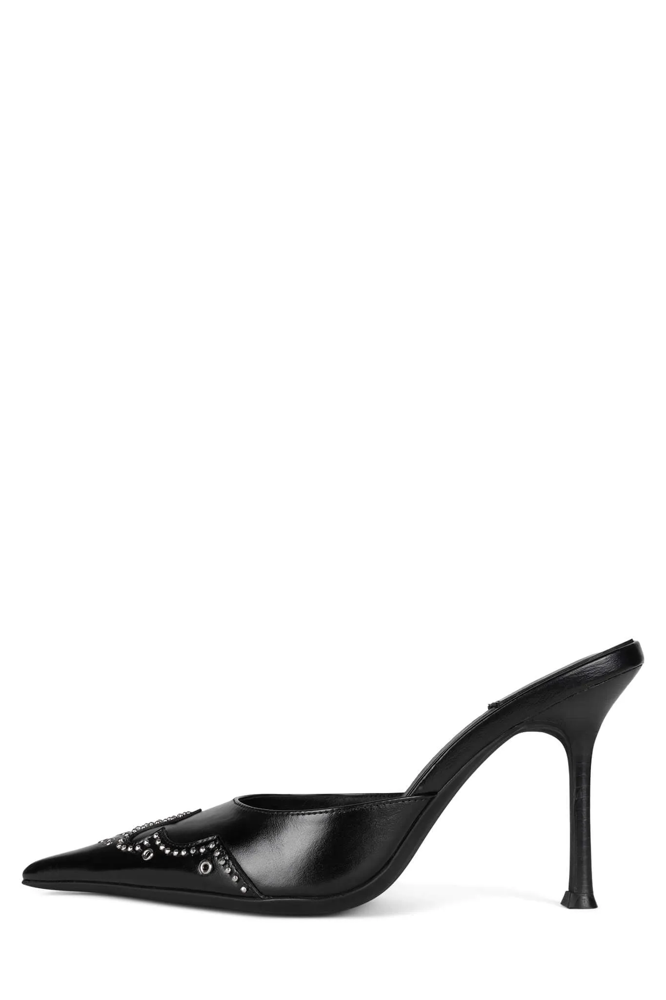 Jeffrey Campbell Bite-Me Black Slip On Stiletto Heel Pointed Toe Mule Pumps