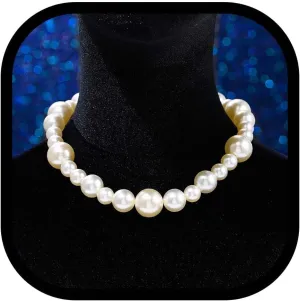 JEWEKY Pearl Chunky Choker Necklace Jewelry Large Round Pearls Prom Wedding Neck Chain for Women