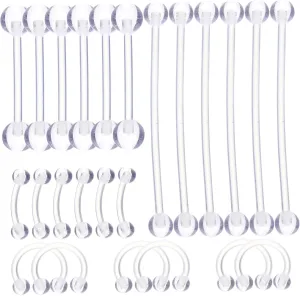 Jewelry Collection Nose Eyebrow Tongue Rings 24 Piece Set Fashionable and Comfortable