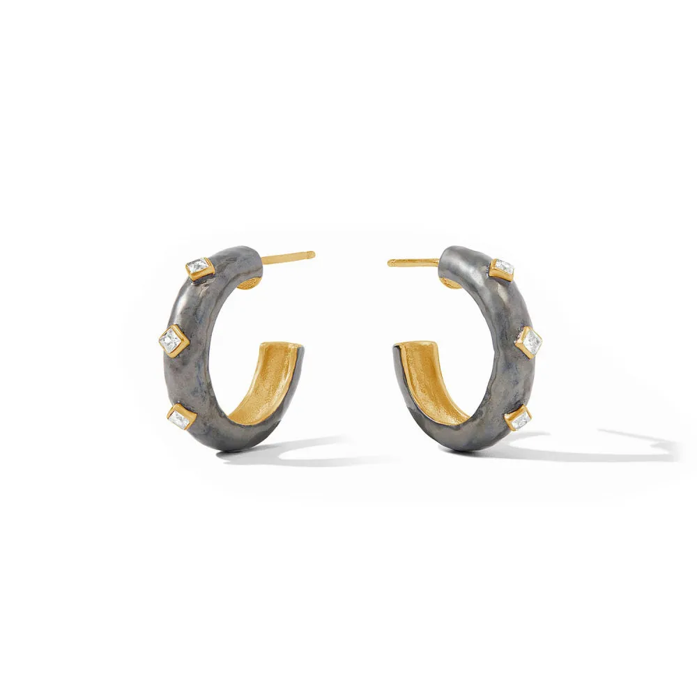 Julie Vos Mixed Metal Noel Stone Hoop Earrings