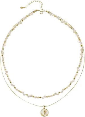 K-Elewon Natural Freshwater Pearl Choker Necklace for Women Dainty 18K Gold Plated Baroque Pearl Necklaces Handmade Jewelry Gift CH01