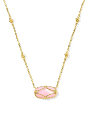 Kendra Scott Elisa Lattice Frame Short Pendant Necklace - Gold/Blush Ivory Mother of Pearl