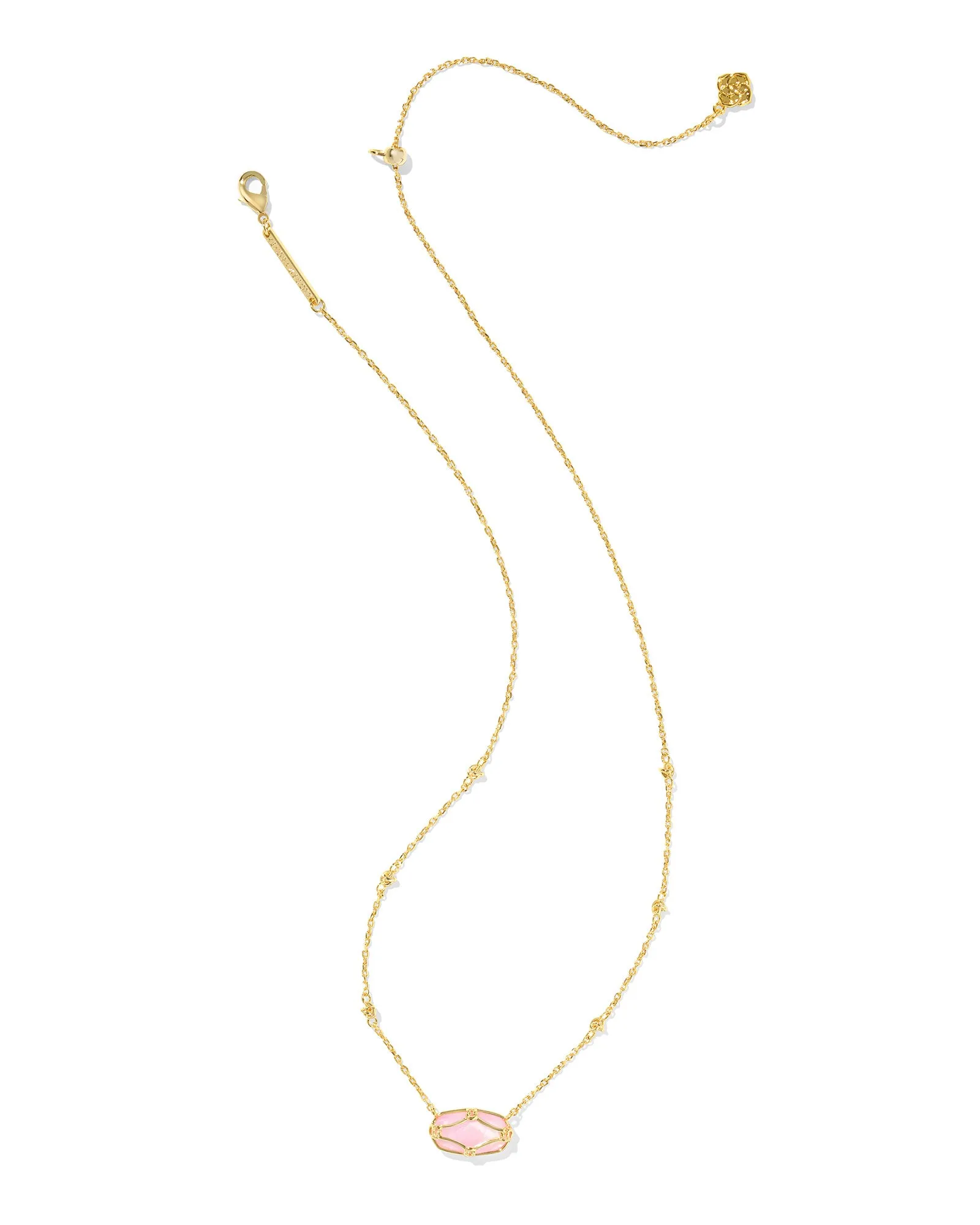 Kendra Scott Elisa Lattice Frame Short Pendant Necklace - Gold/Blush Ivory Mother of Pearl