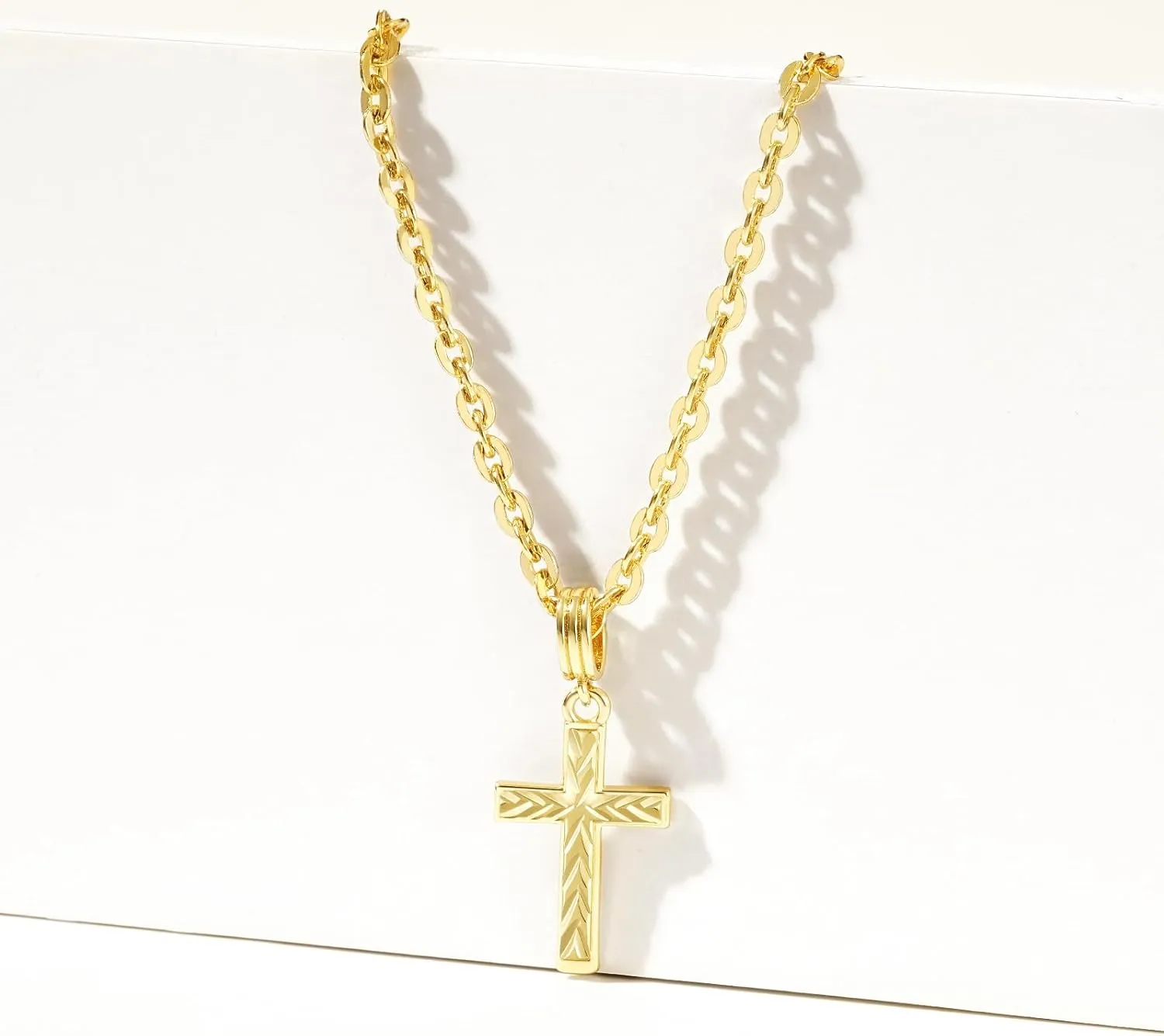 KissYan Layered Cross Necklace for Women, 14K Gold Plated Cubic Zirconia Pendant Necklaces Cross Faith Necklaces, Gold Cross Choker Trendy Jewelry Gifts for Women