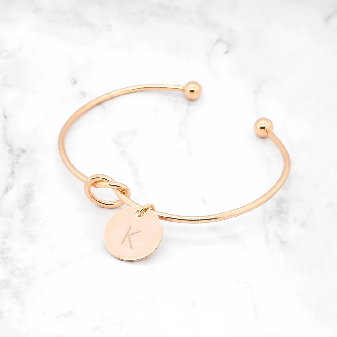 Knot Initial Bracelet - Gold