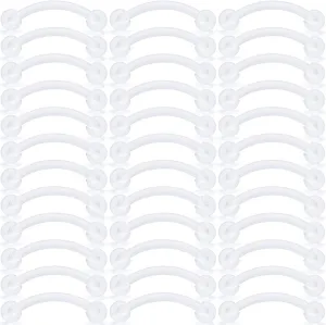 Kridzisw 16G Clear Plastic Curved Barbells Eyebrow Ring Snake Eyes Tongue Rings Acrylic Bioflex Cartilage Helix Tragus Earrings Nipple Belly Lip Ring Piercing Retainer Length 6mm 8mm 10mm 12mm 36pcs