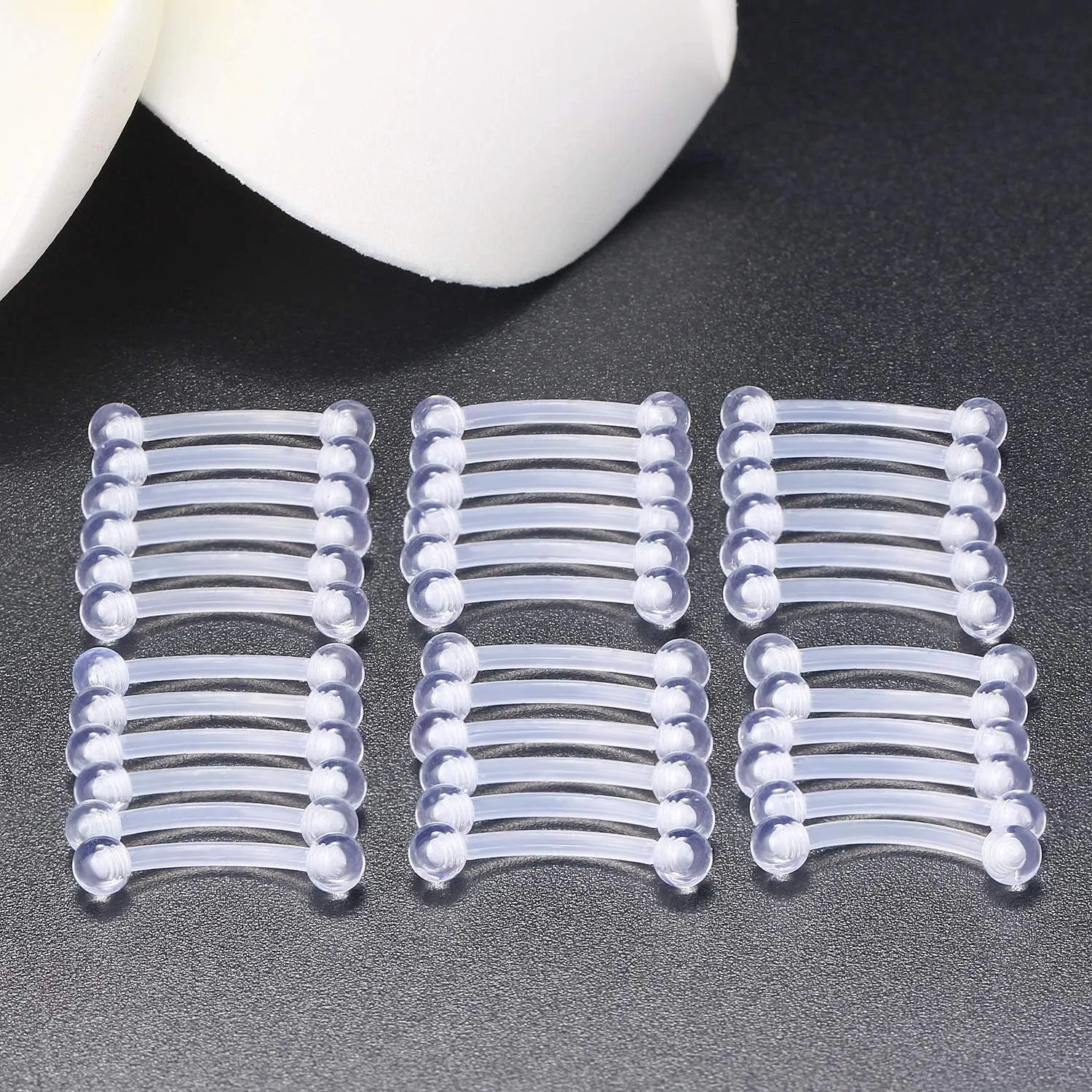 Kridzisw 16G Clear Plastic Curved Barbells Eyebrow Ring Snake Eyes Tongue Rings Acrylic Bioflex Cartilage Helix Tragus Earrings Nipple Belly Lip Ring Piercing Retainer Length 6mm 8mm 10mm 12mm 36pcs