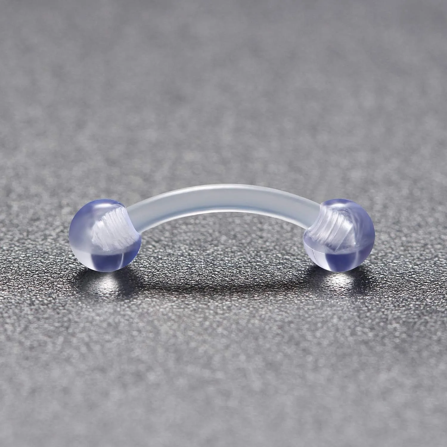 Kridzisw 16G Clear Plastic Curved Barbells Eyebrow Ring Snake Eyes Tongue Rings Acrylic Bioflex Cartilage Helix Tragus Earrings Nipple Belly Lip Ring Piercing Retainer Length 6mm 8mm 10mm 12mm 36pcs