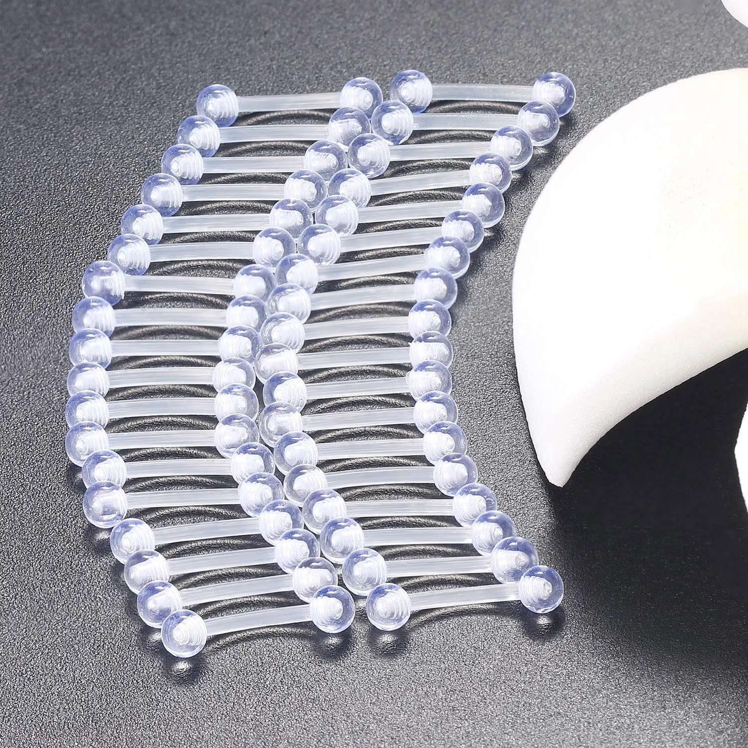 Kridzisw 16G Clear Plastic Curved Barbells Eyebrow Ring Snake Eyes Tongue Rings Acrylic Bioflex Cartilage Helix Tragus Earrings Nipple Belly Lip Ring Piercing Retainer Length 6mm 8mm 10mm 12mm 36pcs