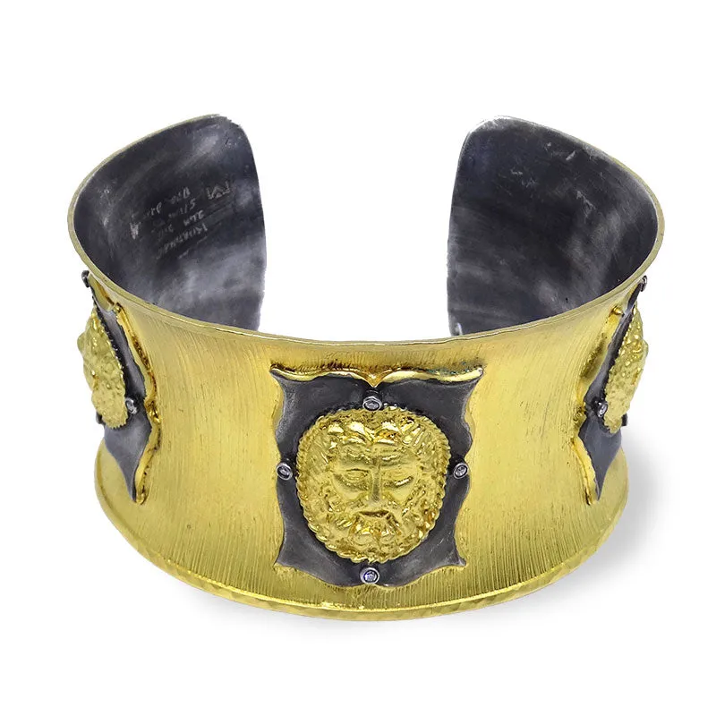 Kurtulan 3 Faces Cuff Satin Gold and Silver Cuff