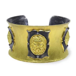 Kurtulan 3 Faces Cuff Satin Gold and Silver Cuff