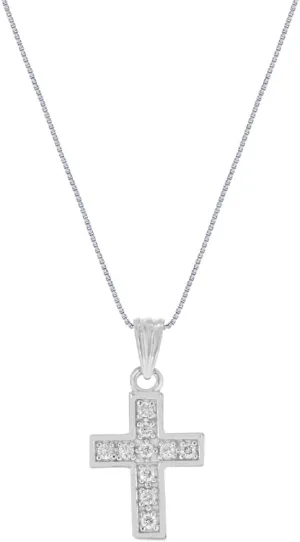 Lab Grown Diamond Cross Necklace For Women | GH Color VS/SI Clarity 1/20-1 CT. TW. Diamond Pendant Necklace in 925 Sterling Silver | Various Designs to Choose From