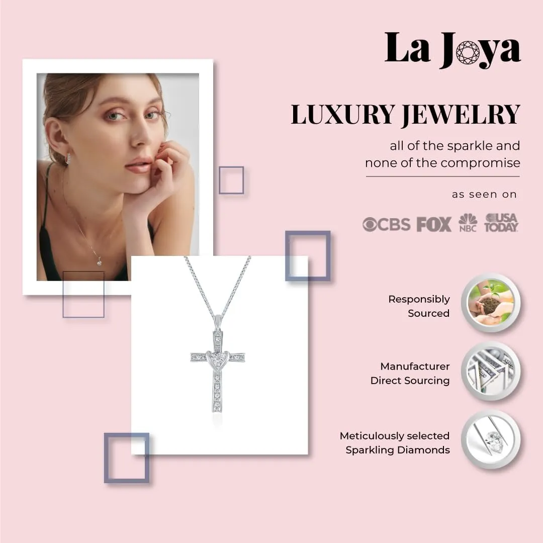 Lab Grown Diamond Cross Necklace For Women | GH Color VS/SI Clarity 1/20-1 CT. TW. Diamond Pendant Necklace in 925 Sterling Silver | Various Designs to Choose From
