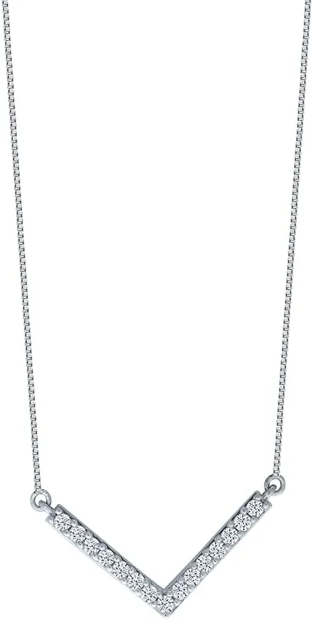 Lab Grown Diamond Necklaces For Women | 1/4-1/3 CT. TW. 925 Sterling Silver Women's Shaped Diamond Pendant Necklace | Sparkling GH VS/SI Diamond Jewelry for Women